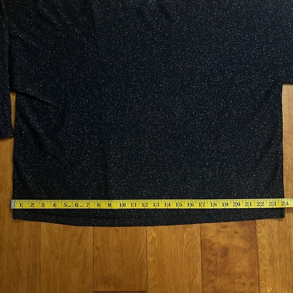 Eileen Fisher Wool Blend Boxy Top Size L 3/4 Sleeve Sparkle Tunic Whimsigoth - Picture 6 of 10